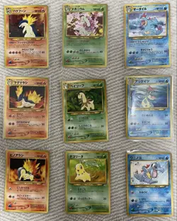 Pokemon Trading Card Game First Gen Starters 9 Card Set Holo Vintage Old Back - Image 1