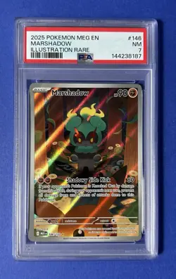 2025 Pokemon MEG EN Marshadow Illustration Rare #146 PSA 7 NM - Image 1