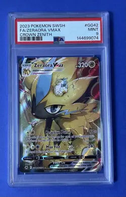 2023 Pokemon SWSH FA/Zeraora VMax Crown Zenith #GG42 PSA 9 MINT - Image 1