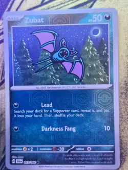 Zubat 027/064 Common Shrouded Fable Pokemon Reverse Holo Near Mint - Image 1