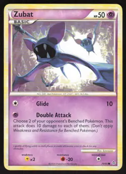 Zubat 70/95 Common HGSS Unleashed Pokemon Lightly Played - Image 1