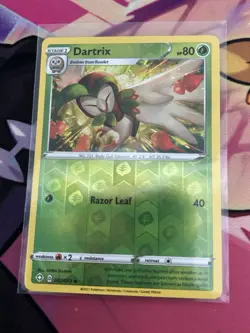 Pokemon Dartrix 007/072 Shining Fates Reverse Holo Uncommon NM - Image 1