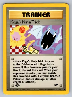 Koga's Ninja Trick 115/132 Uncommon Gym Challenge Pokemon 1st Edition Near Mint - Image 1