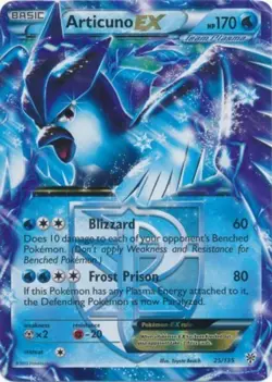 Articuno EX - 25/135 - Holo Rare ex DMG, English Pokemon Plasma Storm - Image 1
