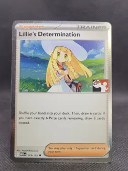 Pokemon Lillie's Determination 119/132 Prize Pack Series 8 Cosmo Holo Stamp - NM - Image 1