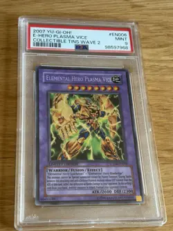 Yu-Gi-Oh Elemental Hero Plasma Vice CT04-EN006 Collectors Tin 2007 PSA Grade 9 - Image 1