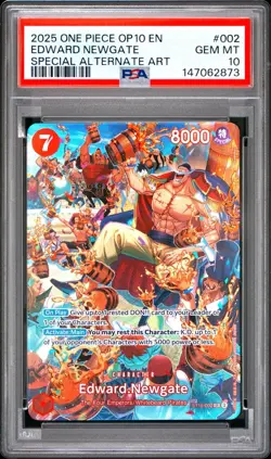 2025 ONE PIECE OP10 ROYAL BLOOD EDWARD NEWGATE WHITEBEARD #002 SP ALT ART PSA 10 - Image 1
