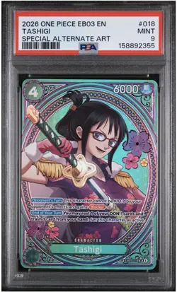 Bandai One Piece Heroines EB03-018 Tashigi SP Alt Art Foil EN PSA 9 - Image 1