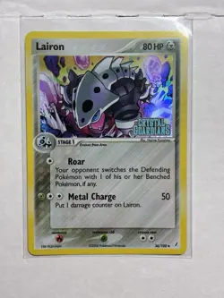 Pokemon Lairon 36/100 Crystal Guardians Reverse Holo Stamped Card NM - Image 1