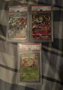 3 Pokemon TCG PSA 9 Graded Cards M Gardevoir EX, Roark and Chikorita - Image 1