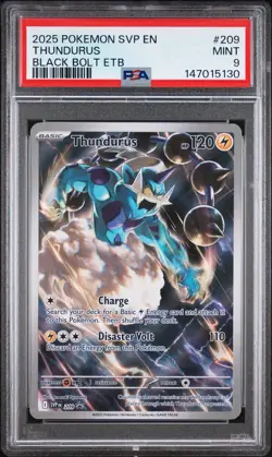 2025 POKEMON SVP EN-SV BLACK STAR PROMO #209 THUNDURUS PSA 9 - Image 1