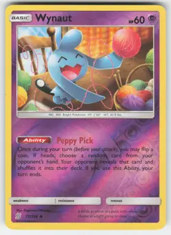 Wynaut 77/236 Uncommon Unified Minds Pokemon Reverse Holo Near Mint - Image 1