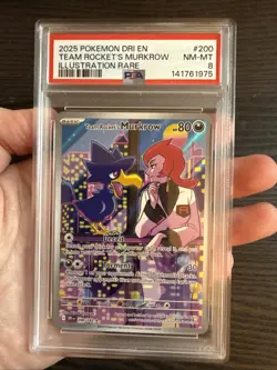 Team Rocket’s Murkrow 200/182 IR 2025 Pokemon Destined Rivals PSA 8 NM-MT - Image 3