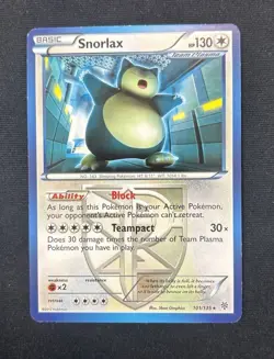 2012 Pokemon Snorlax Team Plasma 101/135 Plasma Storm Regular - Image 1