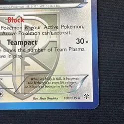 2012 Pokemon Snorlax Team Plasma 101/135 Plasma Storm Regular - Image 3