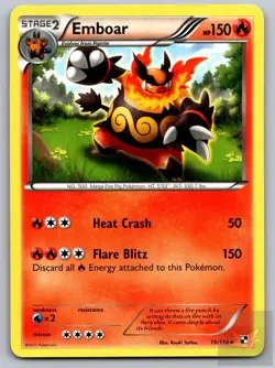 Emboar 19/114 Holo Rare Black & White Pokemon Near Mint - Image 1