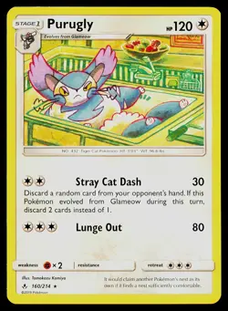 Pokemon Card Purugly 160/214 Unbroken Bonds Rare - Image 1