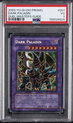 2003 YU-GI-OH! PROMO DUEL MASTER'S GUIDE #001 DARK PALADIN PSA 3 - Image 1