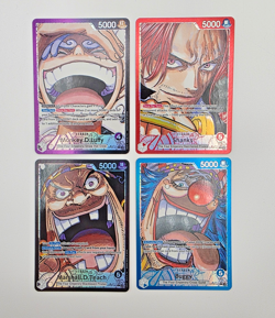 Full Set 4/4 leader OP09 Emperors in the New World - Luffy op09-061 - One Piece - Image 1