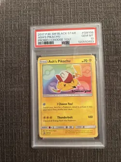 Pokemon Ash's Pikachu I Choose You! Movie Black Star Promo SM108 PSA 10 Gem Mint - Image 1
