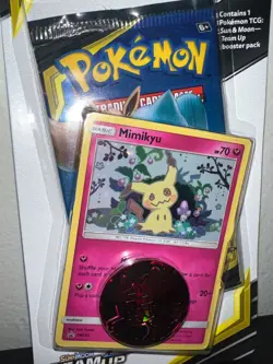 Pokemon Team Up Checklane Blister Pack Mimikyu SM163 - tail SWIRL see photos - Image 2
