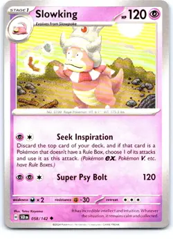 Slowking 58/142 Uncommon Stellar Crown Pokemon Near Mint - Image 1