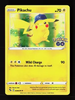 Pikachu 028/078 Holo Rare Pokemon GO Pokemon Holo Near Mint - Image 1