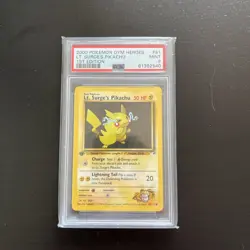 2000 Pokemon Gym Heroes #81 Lt. Surge's Pikachu PSA 9 - Image 1