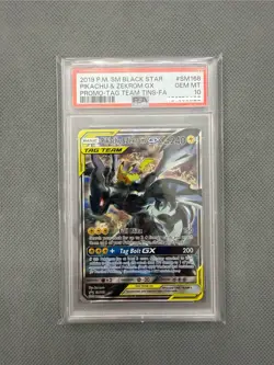 2019 POKEMON SM BLACK STAR PROMO #SM168 FULL ART/PIKACHU & ZEKROM GX PSA 10 - Image 1