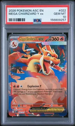 2026 Pokemon Ascended Heroes #022/217 Mega Charizard Y ex Double Rare PSA 10 - Image 3