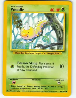 Weedle - 69/102 Base Set - Pokemon TCG - 1999 - Image 1