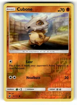Cubone 52/111 Common Crimson Invasion Reverse Holo Pokemon Lightly Played - Image 1