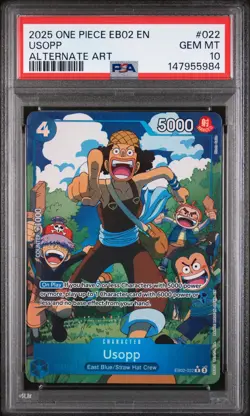 2025 One Piece Eb02 -Anime 25th Collection- Usopp Alternate Art PSA 10 - Image 1