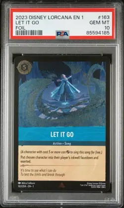 2023 DISNEY LORCANA EN 1-THE FIRST CHAPTER FOIL #163 LET IT GO PSA 10 - Image 1