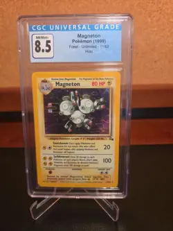 1999 Pokemon TCG Magneton 11/62 Fossil Unlimited Holo Card 1st Edition CGC 8.5 - Image 1