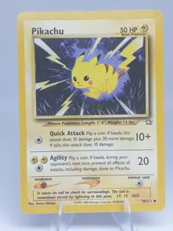 Pikachu 70/111 Neo Genesis common Unlimited Vintage Pokemon Card WoTC LP - Image 1