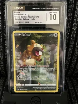 Bidoof GG29/GG70 Crown Zenith Illustration Rare Pokemon Card CGC 10 - Image 1