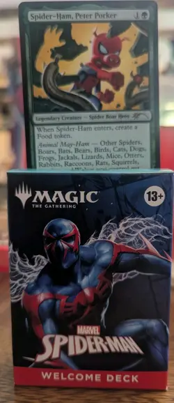 Magic The Gathering Welcome Deck Spider-Man Blue Welcome Deck +Spider Ham Card - Image 1