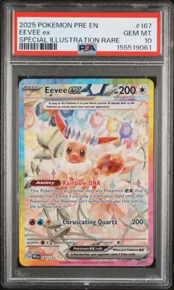 2025 Pokemon Prismatic Evolutions EEVEE ex #167 Special Illustration Rare PSA 10 - Image 1