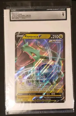 POKEMON JUMBO CGC MINT RAYQUAZA V 100/159 CROWN ZENITH SEA & SKY - Image 1