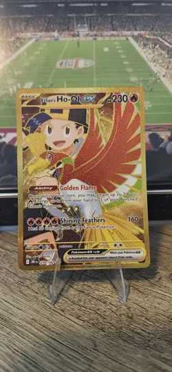 Pokemon TCG Ethan's Ho-Oh EX Gold Hyper Rare 239/182 Destined Rivals Full Art - Image 1