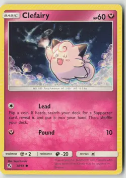 Clefairy 38/68 Common Hidden Fates Pokemon Lightly Played - Image 1