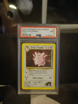 2000 Pokemon Gym Heroes Erika's Clefable Holo PSA 9 #3 - Image 1