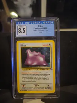 CGC 8.5 1999 Pokemon Fossil Ditto Holo 3/62 Unlimited English WotC - Image 1