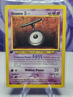 Unown [T] 88/105 1st Edition Neo Destiny Pokemon card HP - Image 1