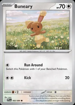 Buneary 083/094 Pokemon ME02: Phantasmal Flames Common Reverse Holo 2025 NM - Image 1