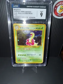 2000 Pokemon Japanese Meganium No. 154 Neo Genesis Holo SWIRL 🌀CGC 9 MINT 🌿💎 - Image 1