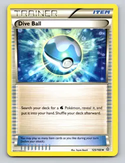 Dive Ball 125/160 Uncommon Primal Clash Pokemon NM - Image 1