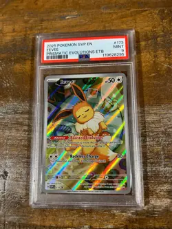 POKEMON 2025 Prismatic Evolutions ETB EEVEE Full Art SVP En #173 PSA 9 Mint 6 - Image 1