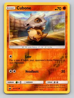 Cubone 52/111 Common Crimson Invasion Pokemon Reverse Holo NM - Image 1